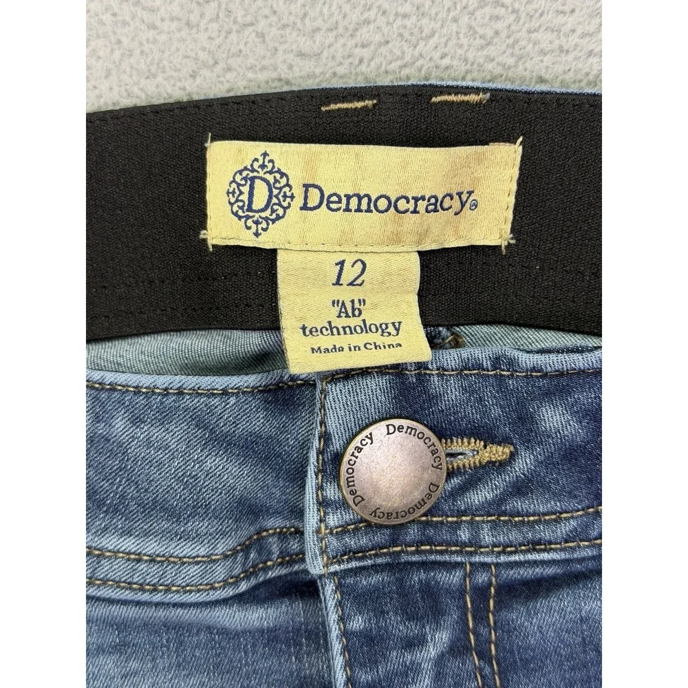 Democracy Jeans‎ Womens 12 Blue Ab Technology High Rise Bootcut Elastic Waist